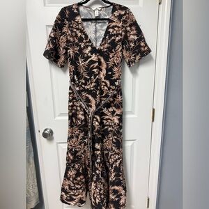 H&M Black Dress with Cream Floral Print